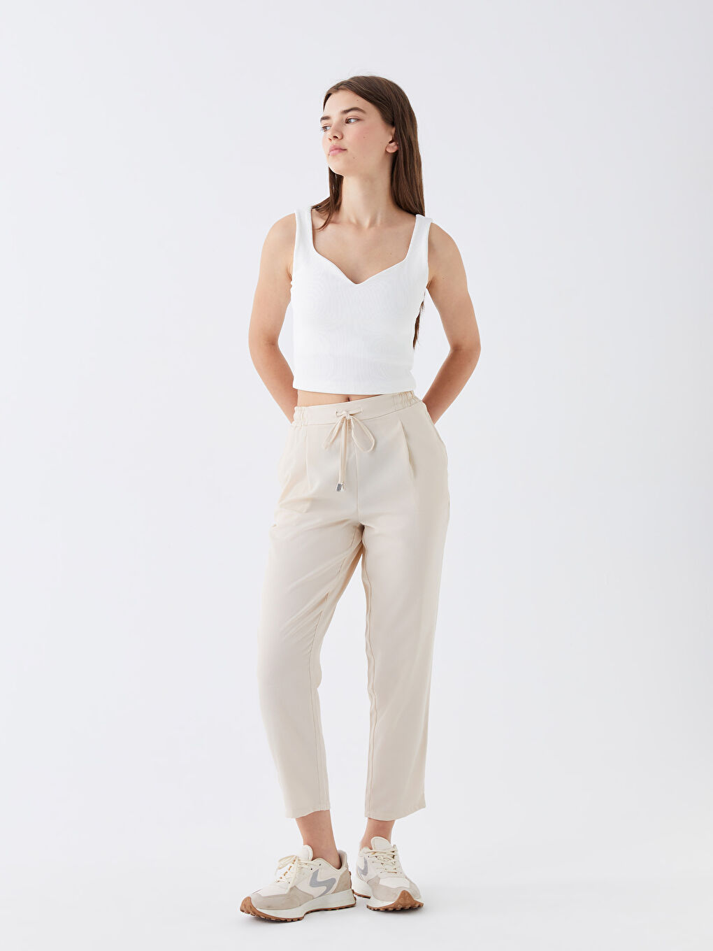 LCW Vision Pantalone sa elastičnim strukom i šargarepa krojem za žene -S3JK73Z8-V5Q