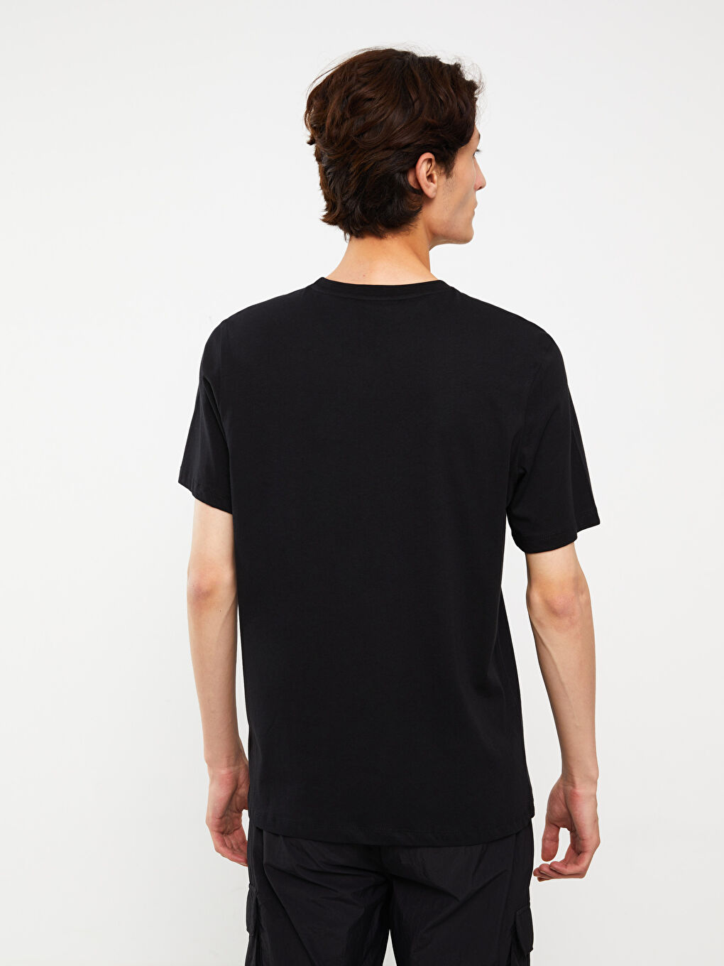 تيشيرت رجالي ياقة دائرية كم قصير مطبوع قطن ممشط-4