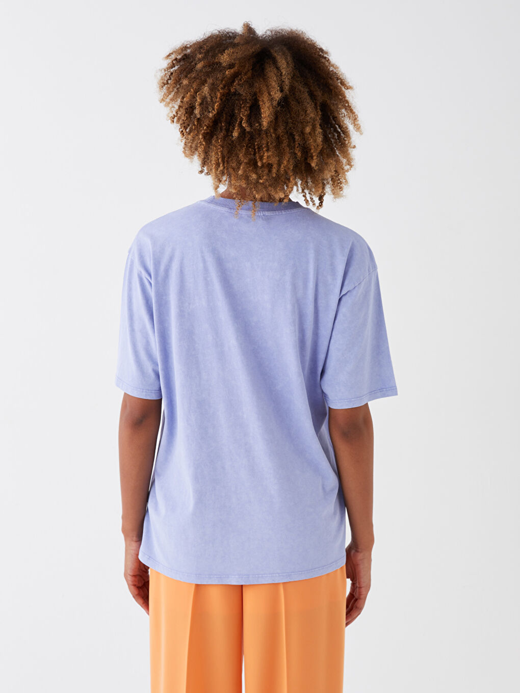 Crew Neck Printed Short Sleeve Oversize Women's T-Shirt-4