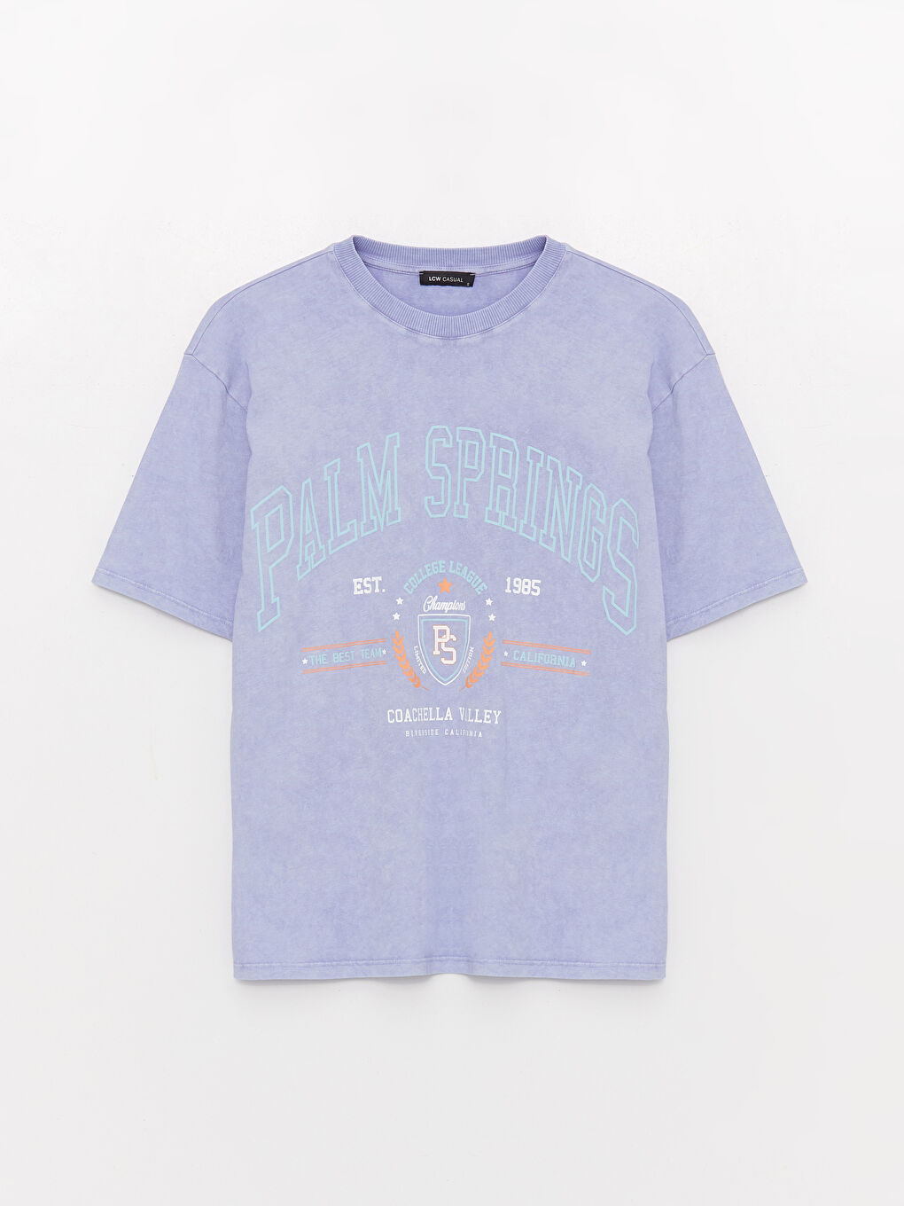 Crew Neck Printed Short Sleeve Oversize Women's T-Shirt-5