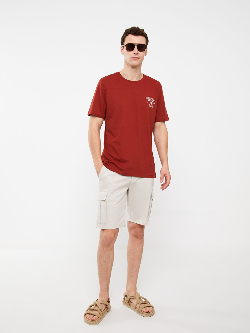 Crew Neck Short Sleeve Printed Combed Cotton Men's T-shirt-2