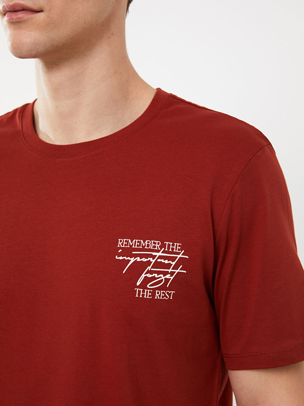 Crew Neck Short Sleeve Printed Combed Cotton Men's T-shirt-3