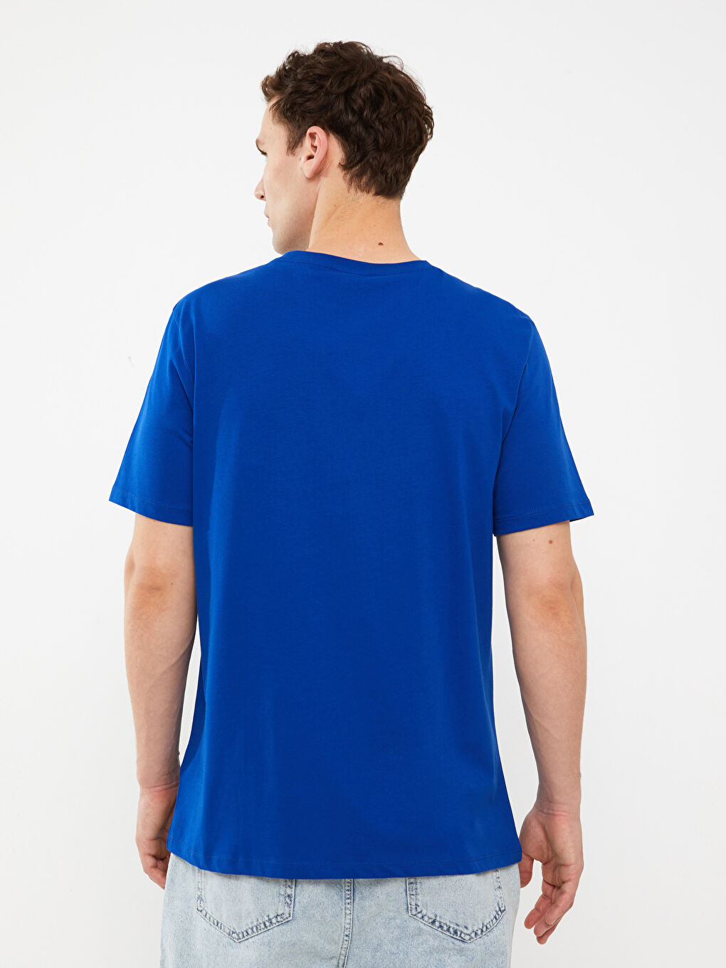 Crew Neck Short Sleeve Printed Combed Cotton Men's T-shirt-4