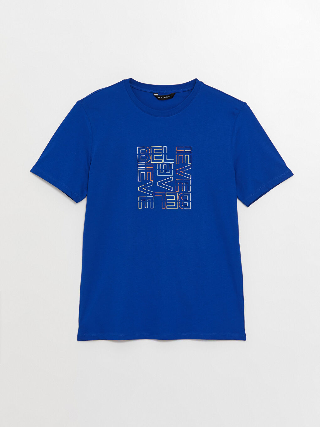 Crew Neck Short Sleeve Printed Combed Cotton Men's T-shirt-5