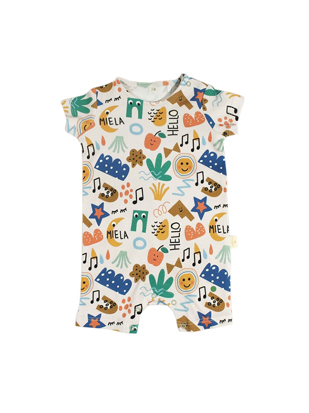 Karışık Bisiklet Yaka Desenli Kız Bebek Tulum