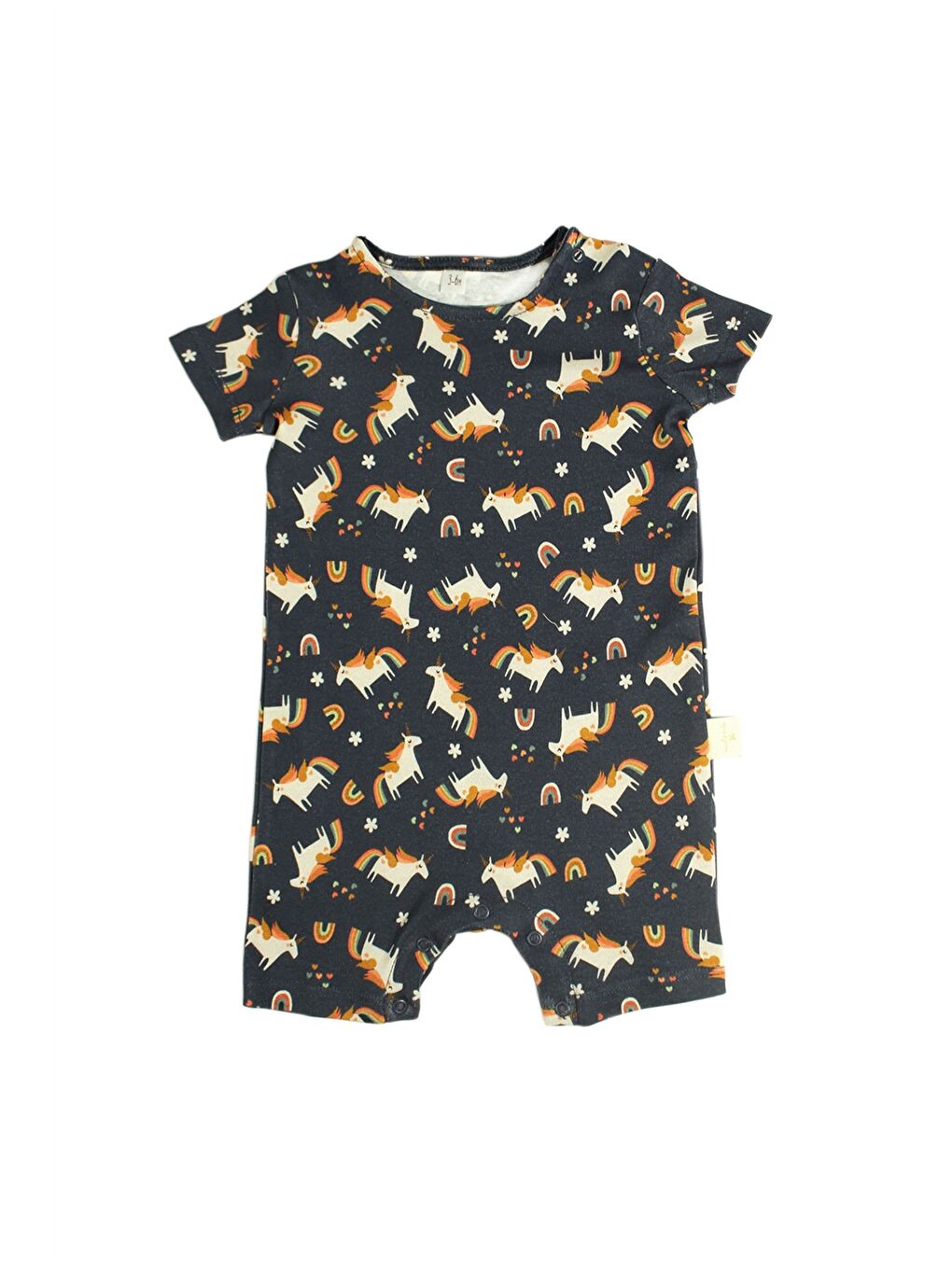 Karışık Bisiklet Yaka Desenli Kız Bebek Tulum