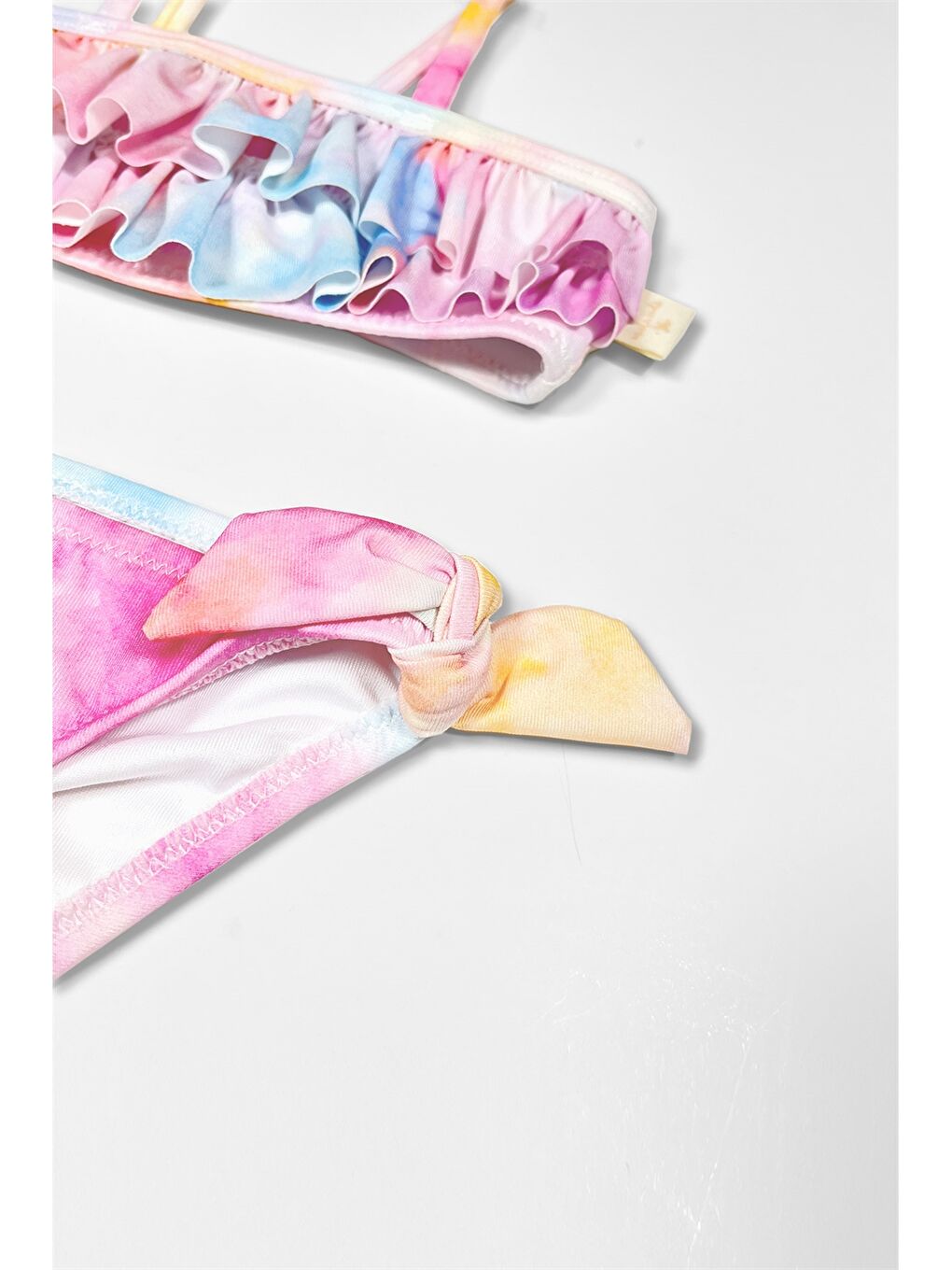 Karışık Esnek Kumaştan Kız Bebek Bikini Takımı-1