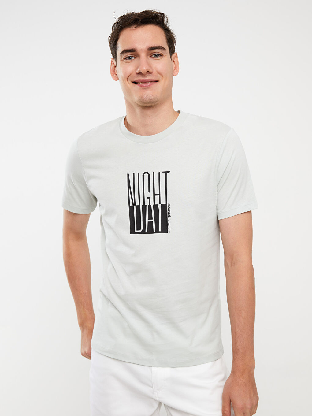 Crew Neck Short Sleeve Printed Combed Cotton Men's T-shirt