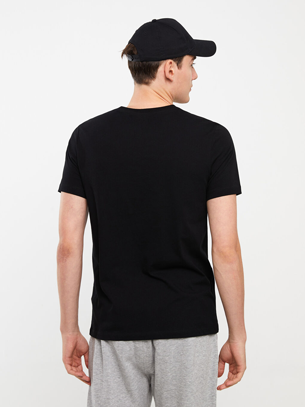 تيشيرت رجالي ياقة دائرية كم قصير مطبوع قطن ممشط-4