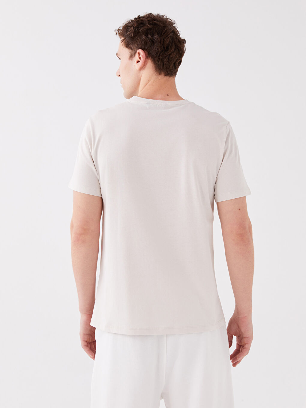 Crew Neck Short Sleeve Printed Combed Cotton Men's T-shirt-4