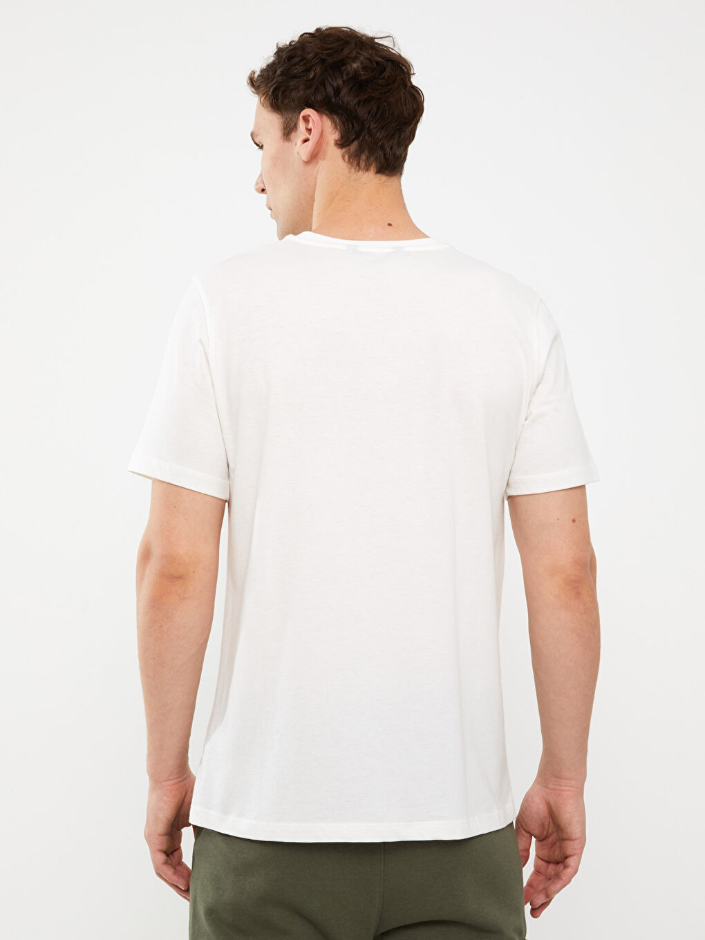 Κοντομάνικο T-shirt με Στρογγυλή Λαιμόκοψη, Εκτυπωμένο, από Χτενισμένο Βαμβάκι για Άνδρες-4
