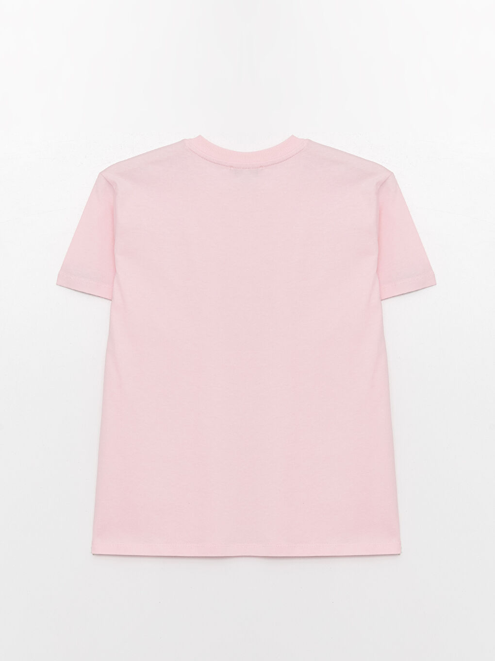 Pembe Bisiklet Yaka Baskılı Kısa Kollu Kadın Tişört-6