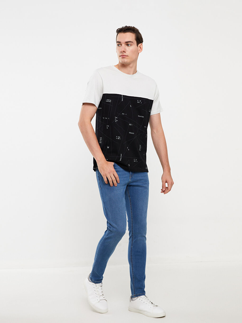 Crew Neck Short Sleeve Color Block Jersey Men's T-Shirt-1