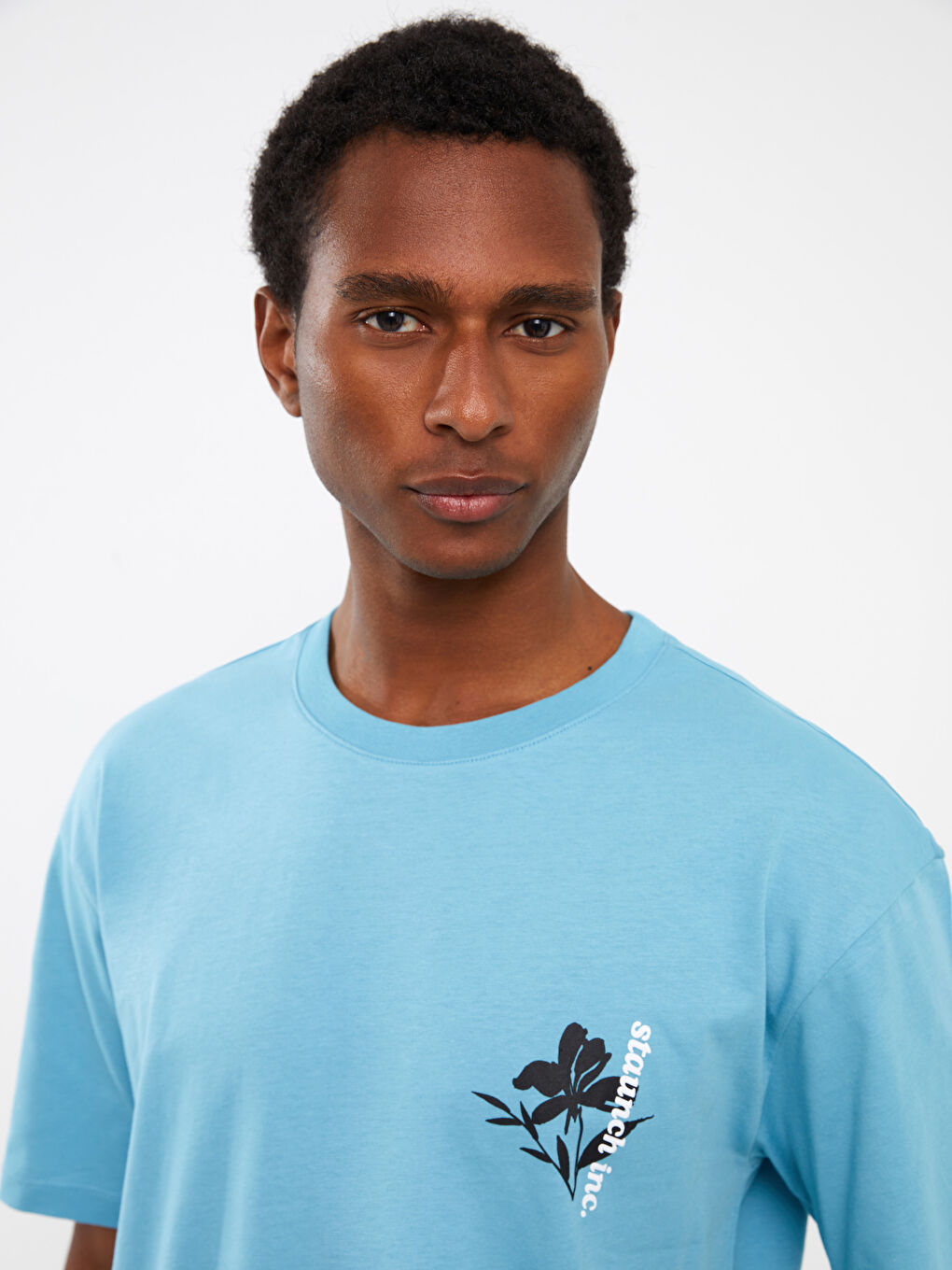 Mavi Bisiklet Yaka Kısa Kollu Baskılı Penye Erkek Tişört-2