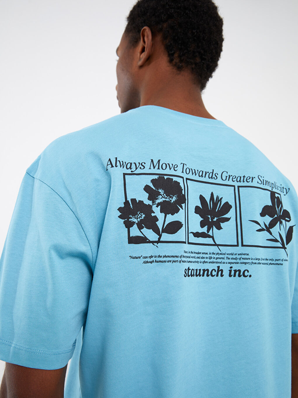 Mavi Bisiklet Yaka Kısa Kollu Baskılı Penye Erkek Tişört-3