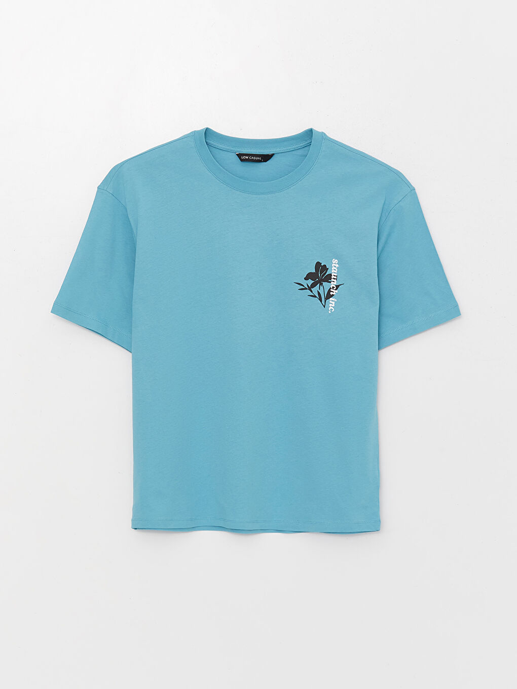 Mavi Bisiklet Yaka Kısa Kollu Baskılı Penye Erkek Tişört-5