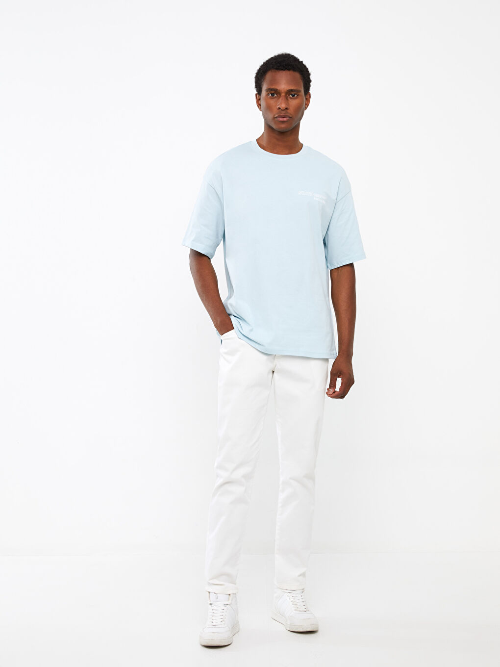 Crew Neck Short Sleeve Printed Combed Cotton Men's T-shirt-2