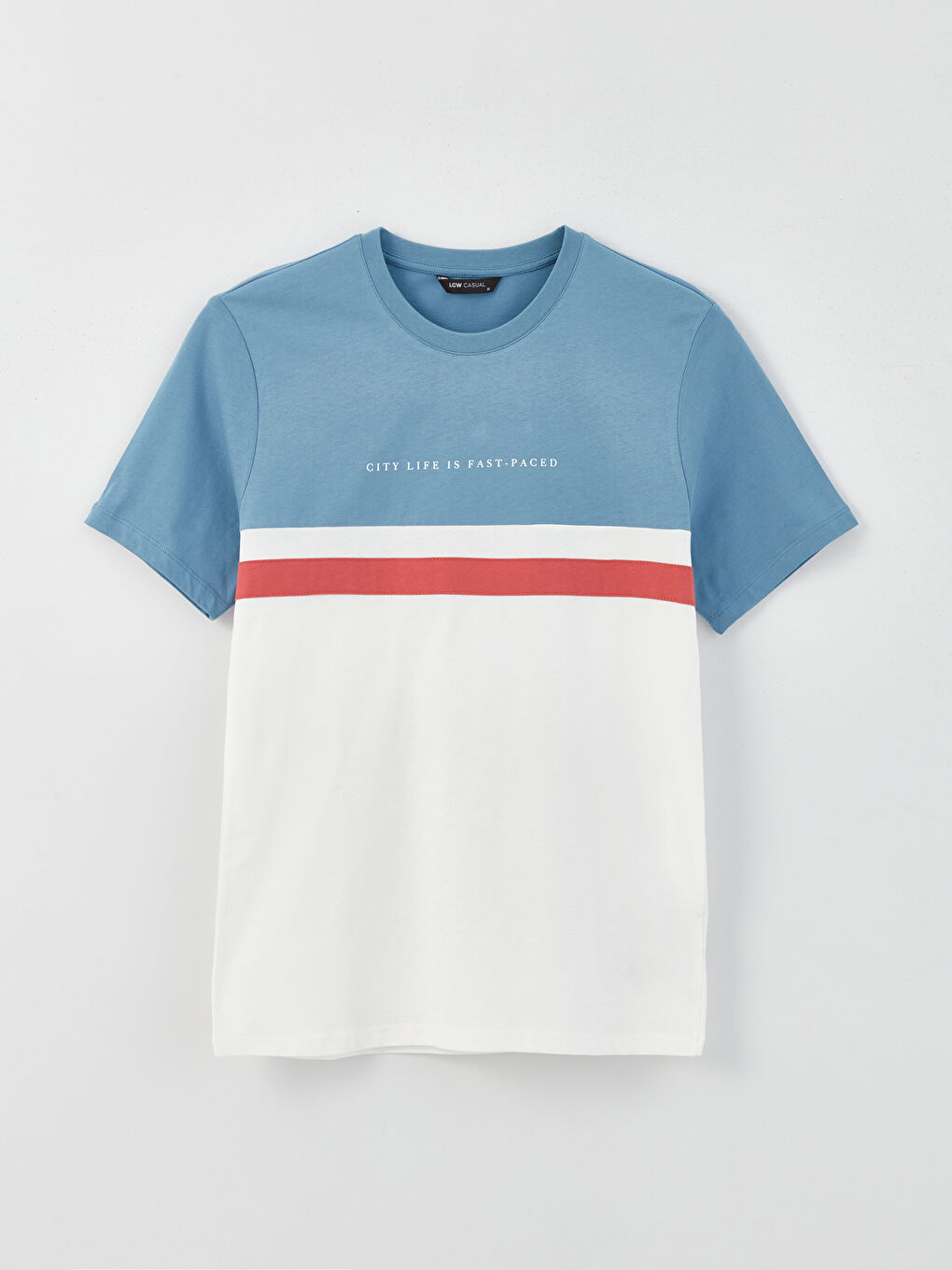 Crew Neck Short Sleeve Color Block Jersey Men's T-Shirt-5