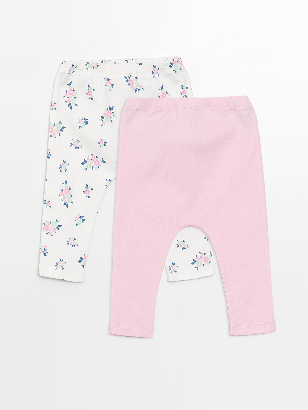 Elastic Waist Patterned Baby Girl Pants 2-Pack