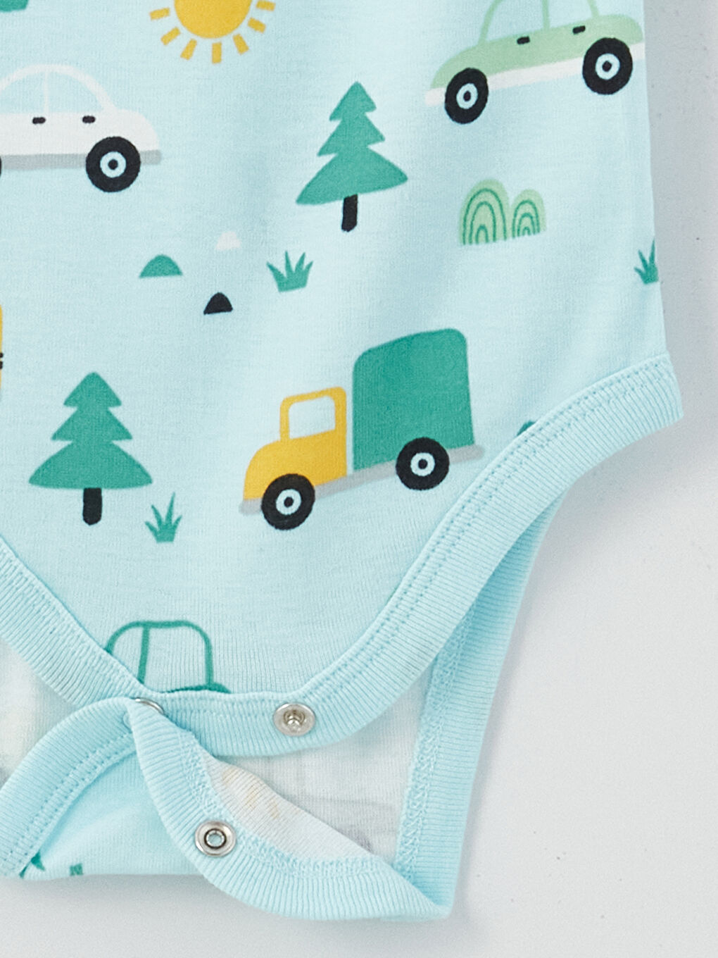 Body Bebeluşi Băieţi cu Mânecă Scurtă şi Guler Rotund cu Capse, Set de 2-3