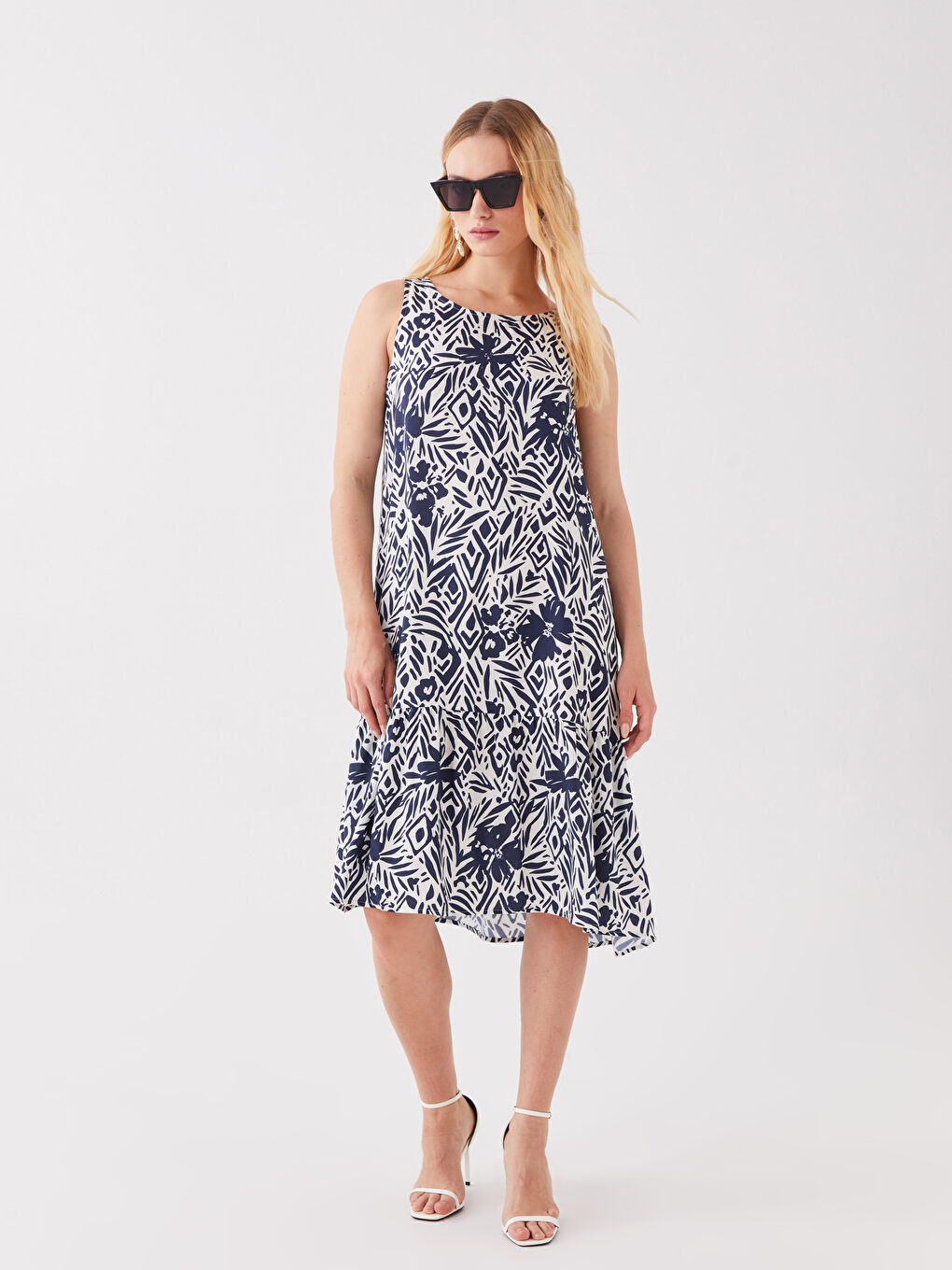 Crew Neck Floral Women's Dress-1