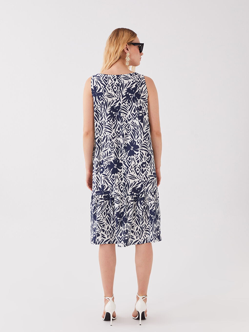 Crew Neck Floral Women's Dress-4