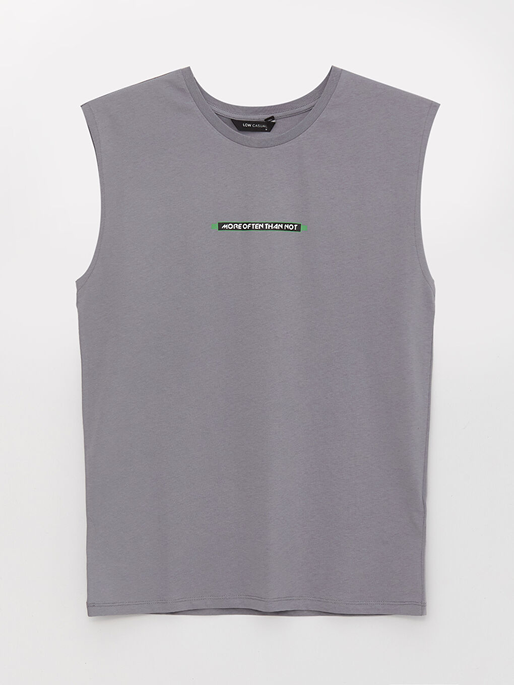 تيشيرت بدون أكمام مطبوع بياقة دائرية جيرسي للرجال-5