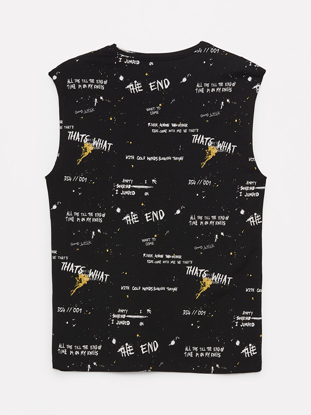 მრგვალი საყელო ნაბეჭდი ჟერსი მამაკაცის უმკლავო მაისური-6