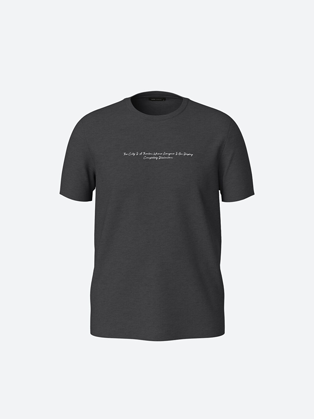 تيشيرت رجالي ياقة دائرية كم قصير مطبوع قطن ممشط