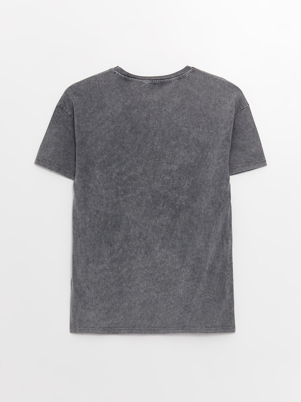 Antrasit Bisiklet Yaka Baskılı Kısa Kollu Kadın Tişört-6