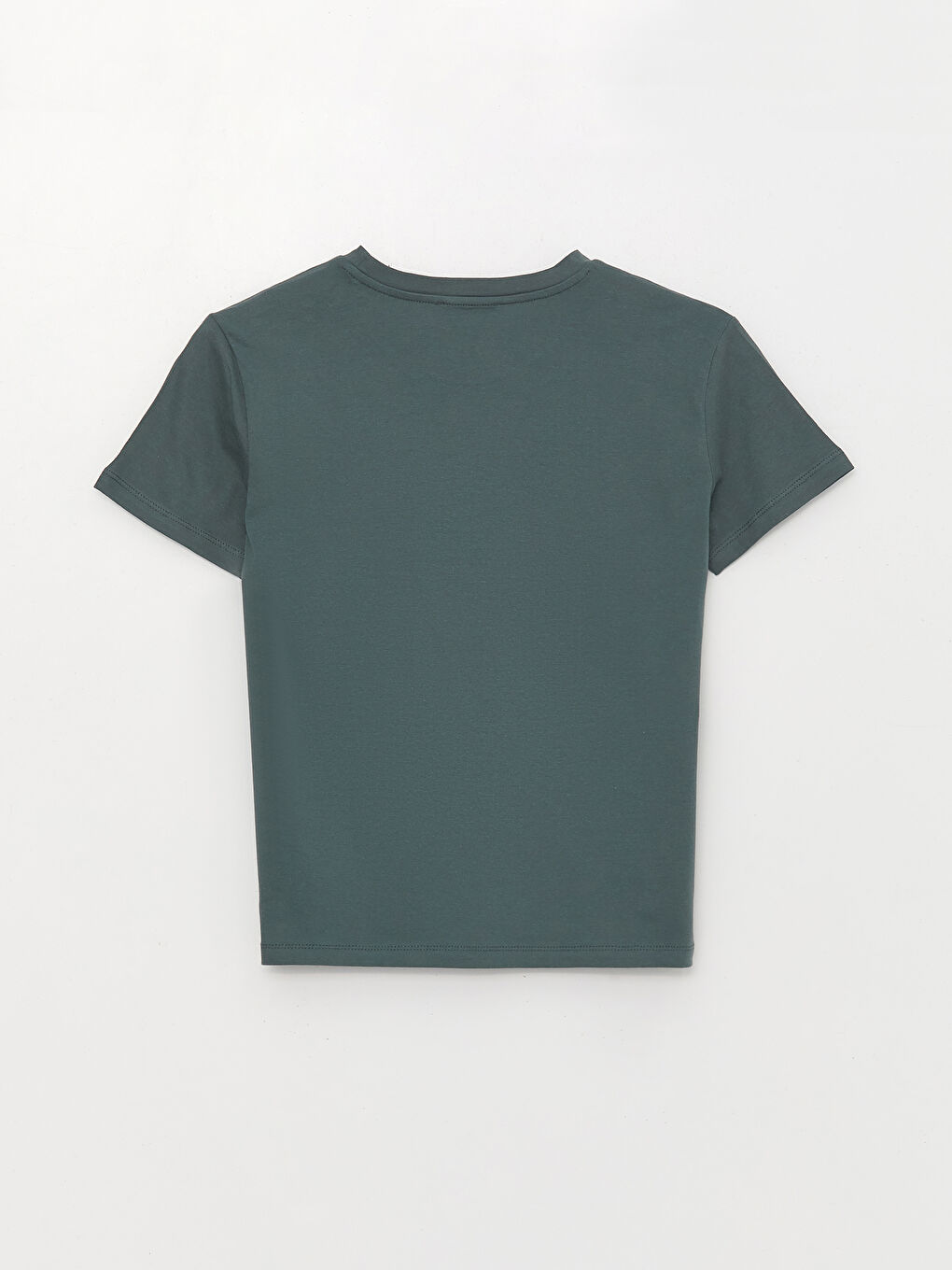 Antrasit Bisiklet Yaka Baskılı Kısa Kollu Kadın Tişört-6