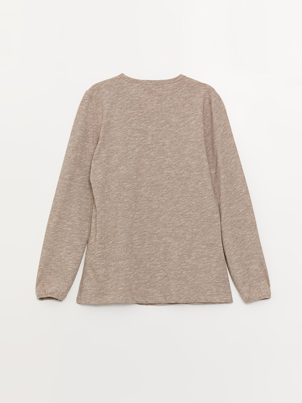 Crew Neck Self-Patterned Long Sleeve Women's Blouse-6