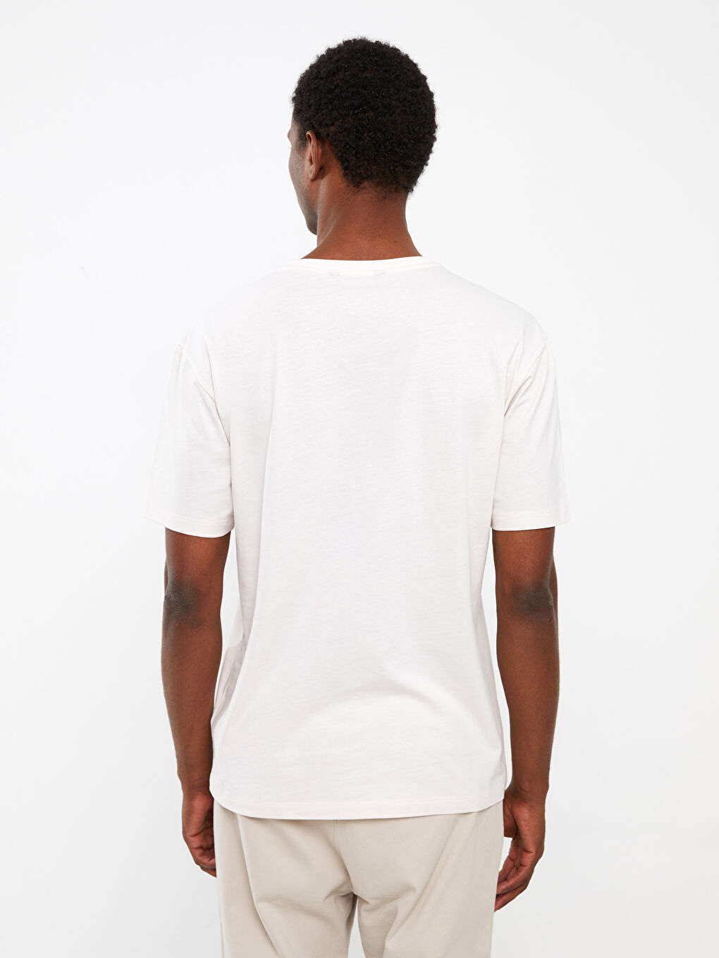 Crew Neck Short Sleeve Printed Combed Cotton Men's T-shirt-3