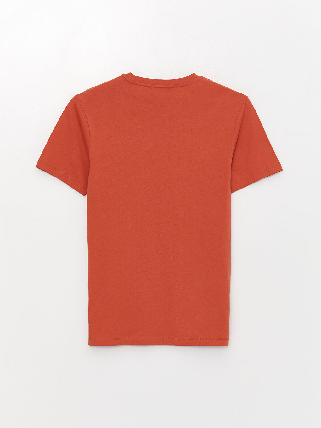 Turuncu Bisiklet Yaka Kısa Kollu Baskılı Penye Erkek Tişört-6