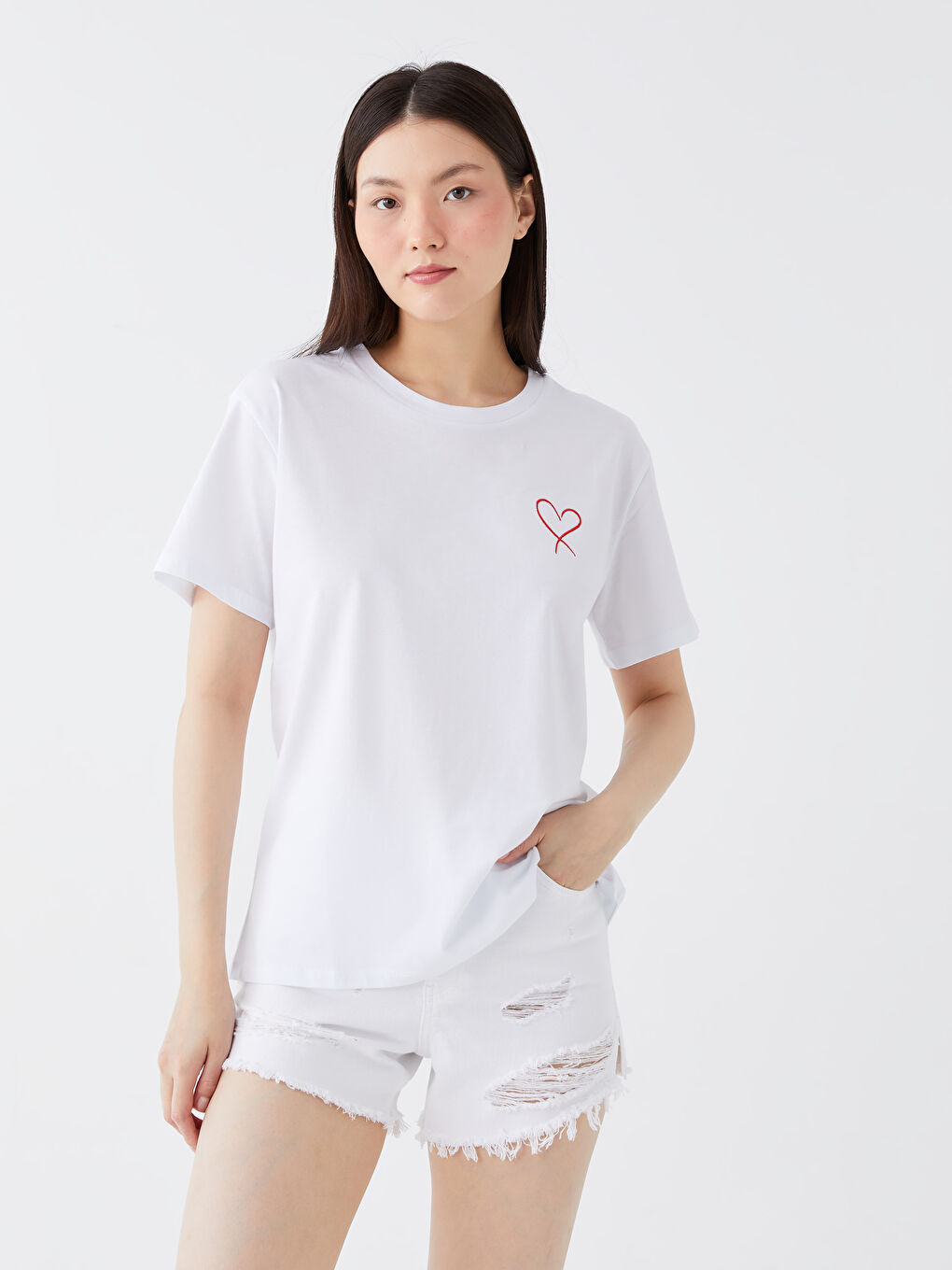 Crew Neck Printed Short Sleeve Women's T-Shirt