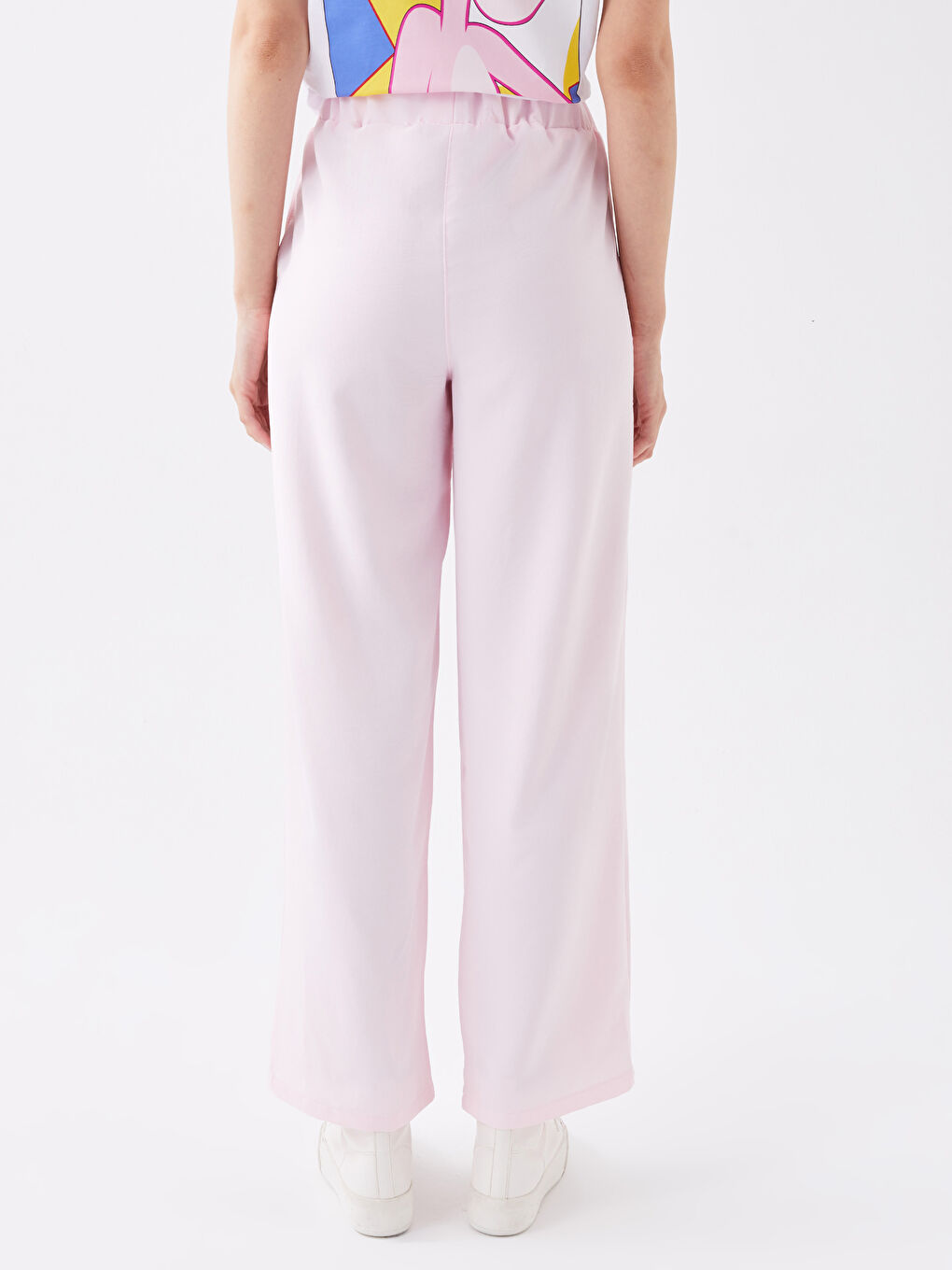 Pantaloni Dama Croiala Dreapta Cu Buzunare Si Talie Elastica Confortabili Cu Detalii-4