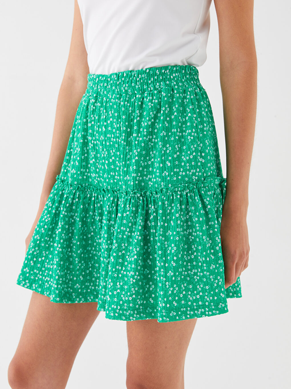 Elastic Waist Comfort Fit Floral Women's Shorts Skirt -S3JM97Z8-LRR