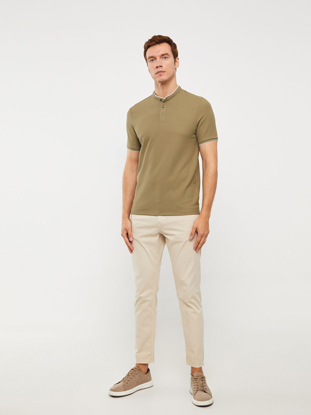 Hakim Yaka Kısa Kollu Erkek Tişört-1