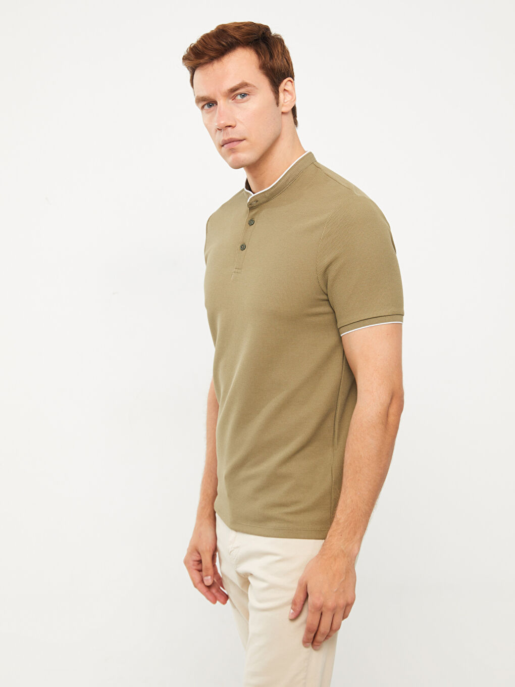 Hakim Yaka Kısa Kollu Erkek Tişört-2