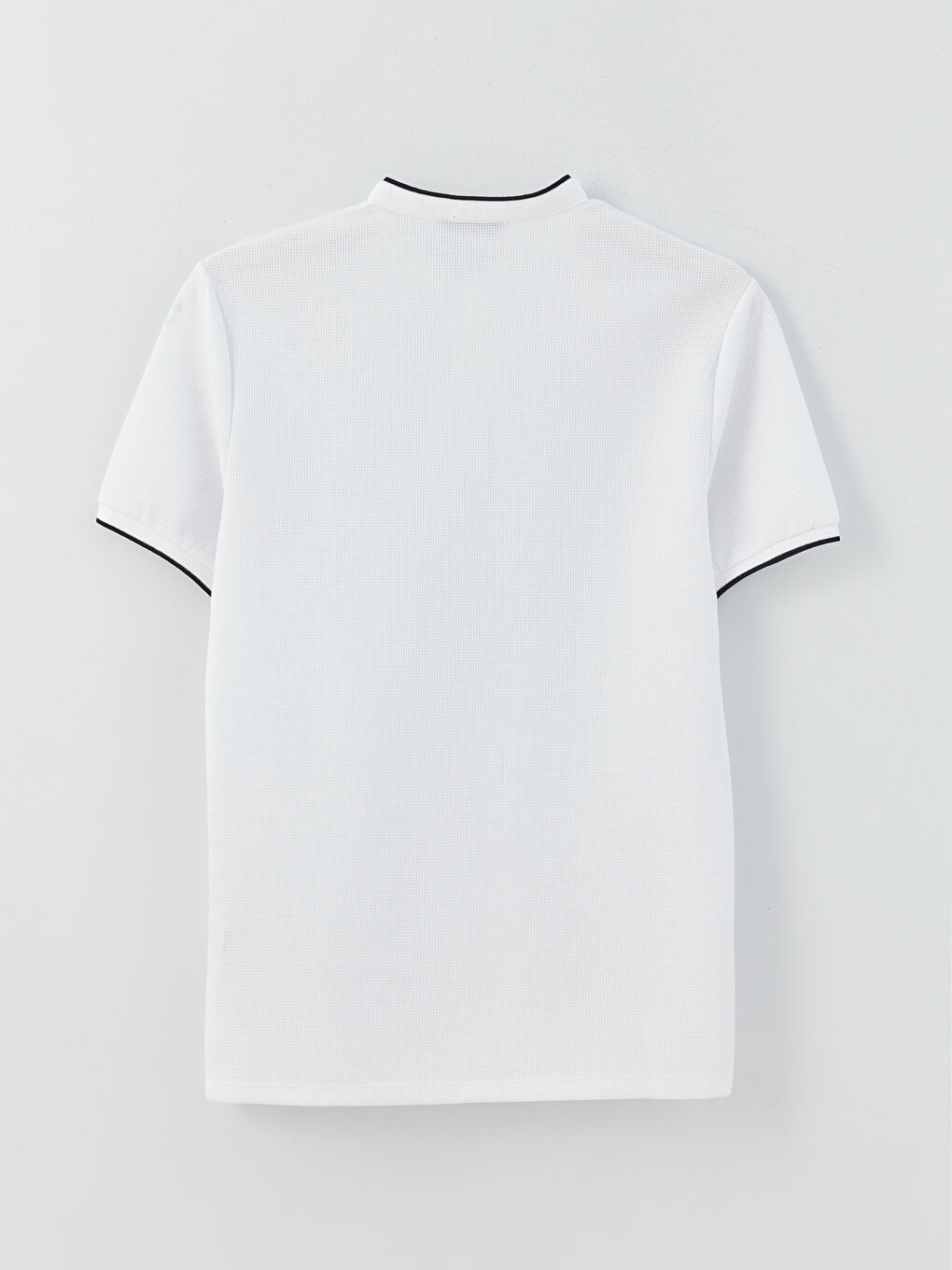 Beyaz Hakim Yaka Kısa Kollu Erkek Tişört-6