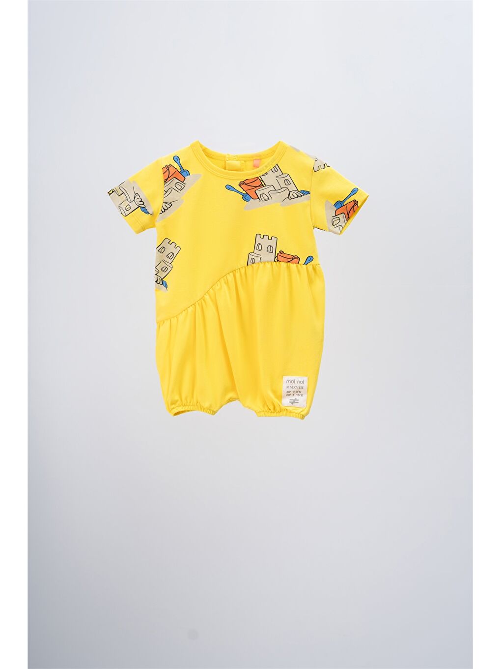 Sarı Bisiklet Yaka Unisex Bebek Tulum