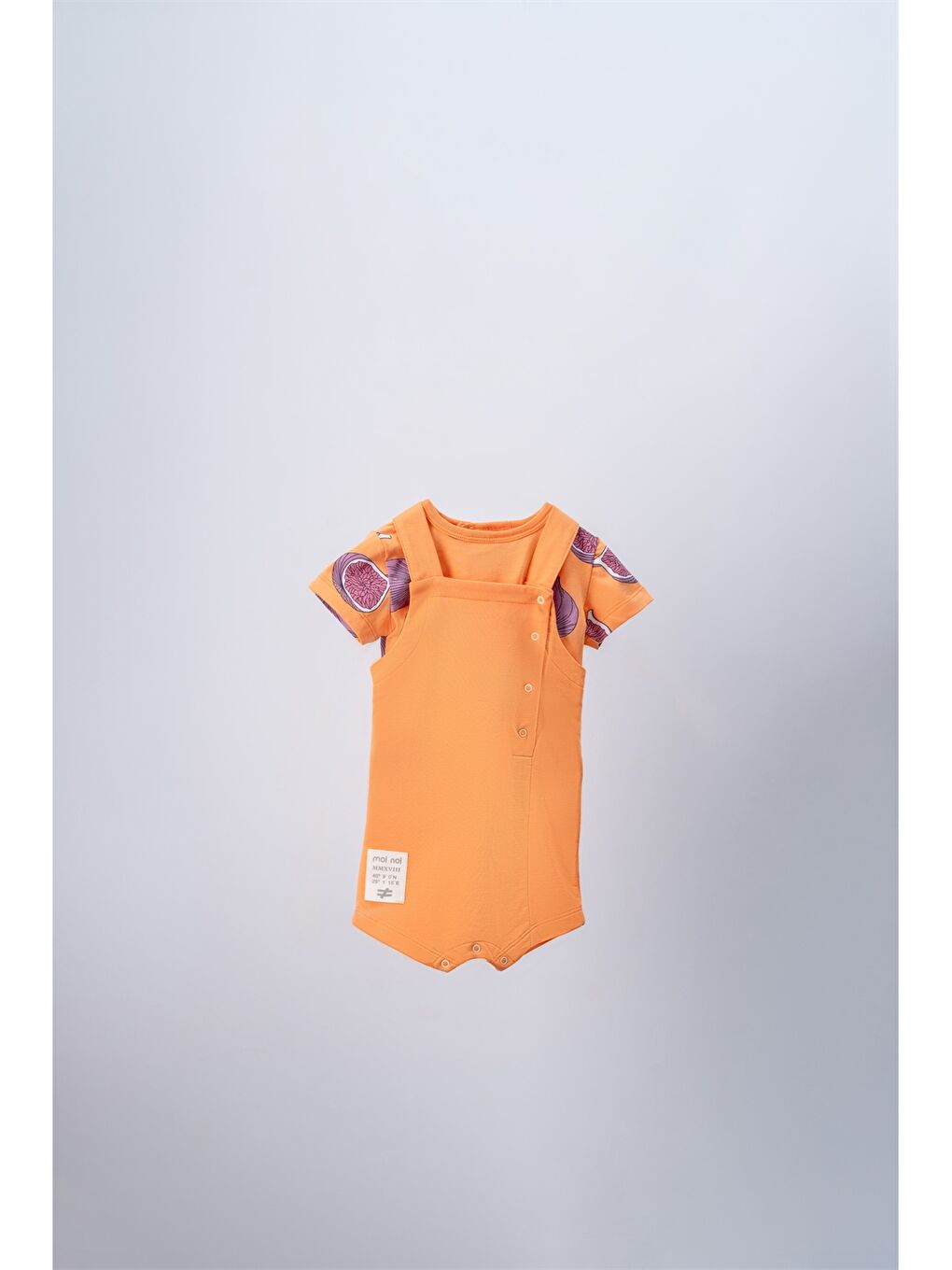 Turuncu Bisiklet Yaka Unisex Bebek Salopet