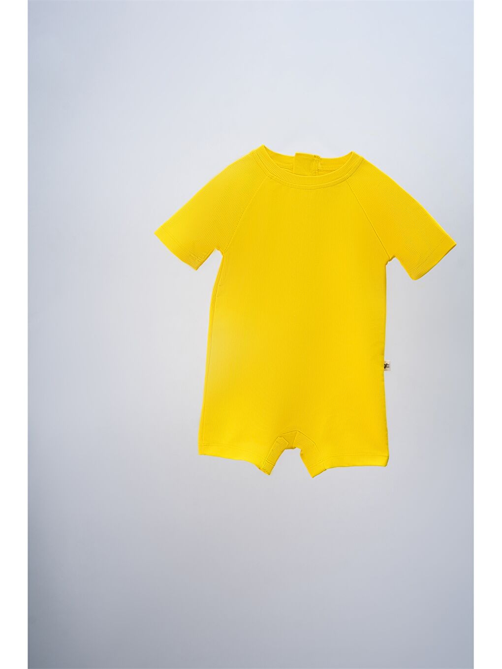 Sarı Bisiklet Yaka Basic Unisex Bebek Mayo-1