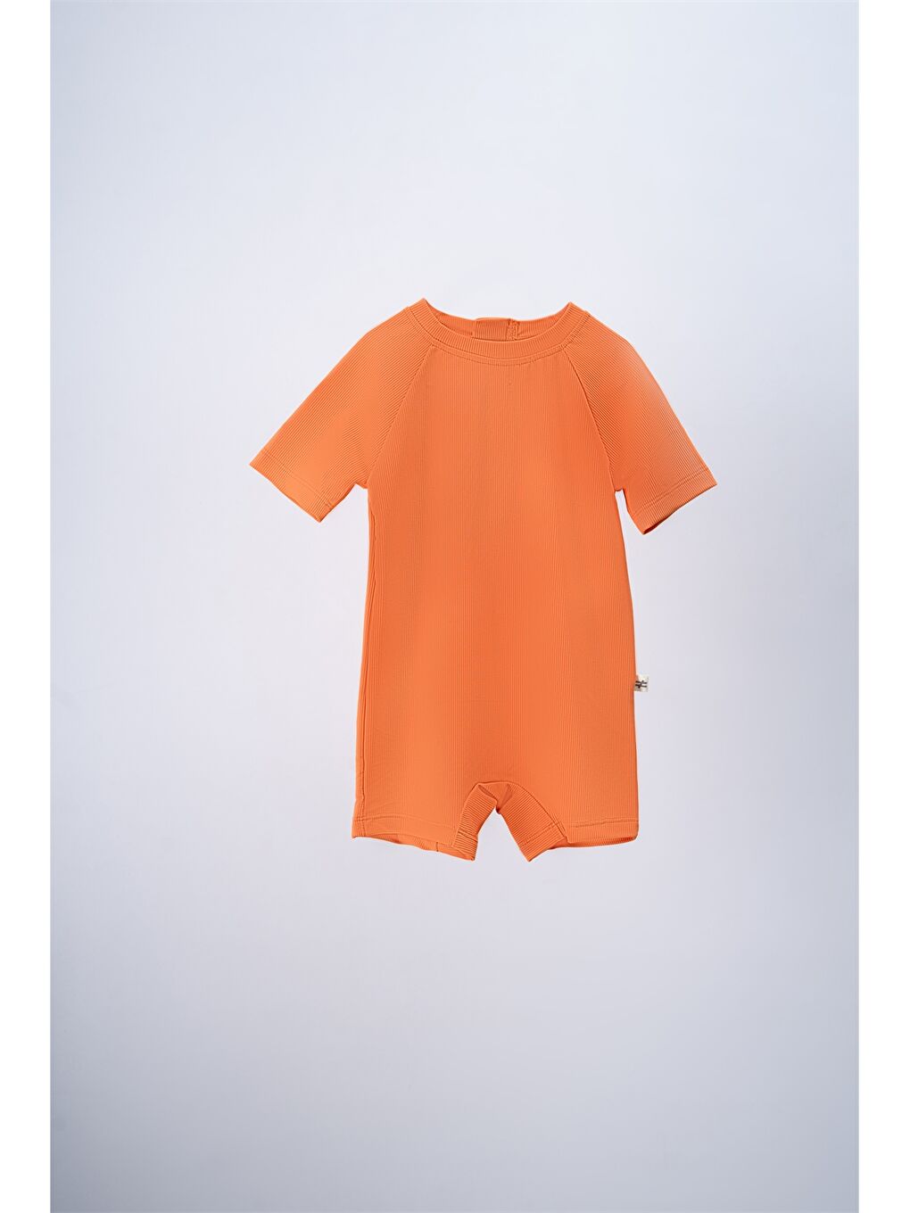 Turuncu Bisiklet Yaka Basic Unisex Bebek Mayo