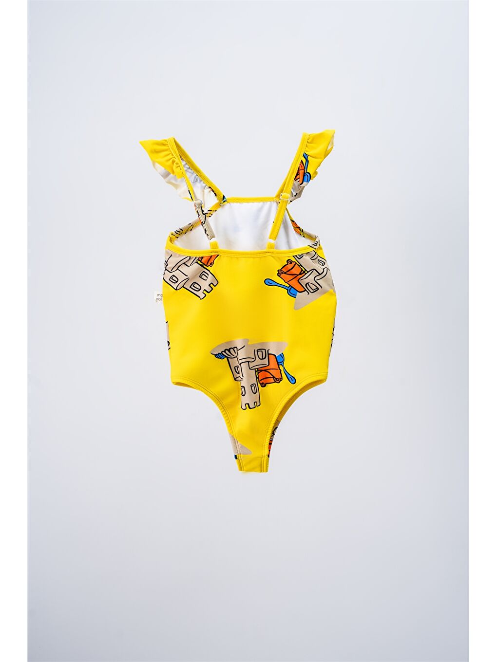 Sarı Askılı Baskılı Kız Bebek Mayo-1