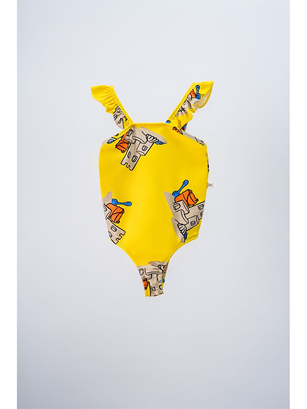 Sarı Askılı Baskılı Kız Bebek Mayo