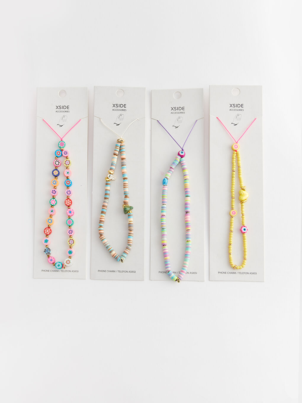 Renkli Boncuklu Telefon Askısı