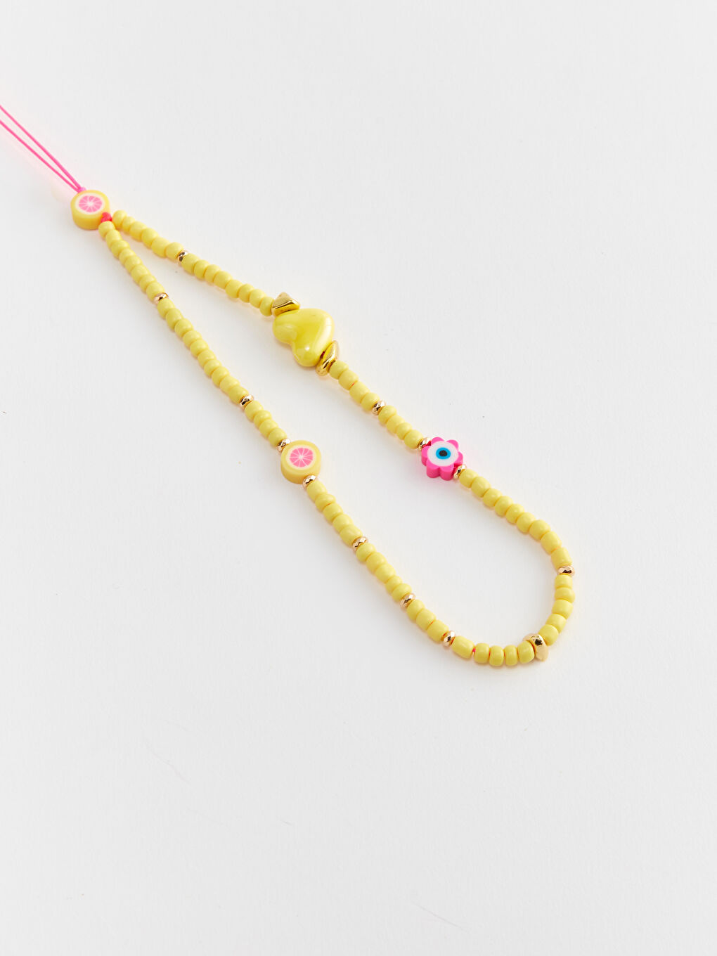 Renkli Boncuklu Telefon Askısı-5