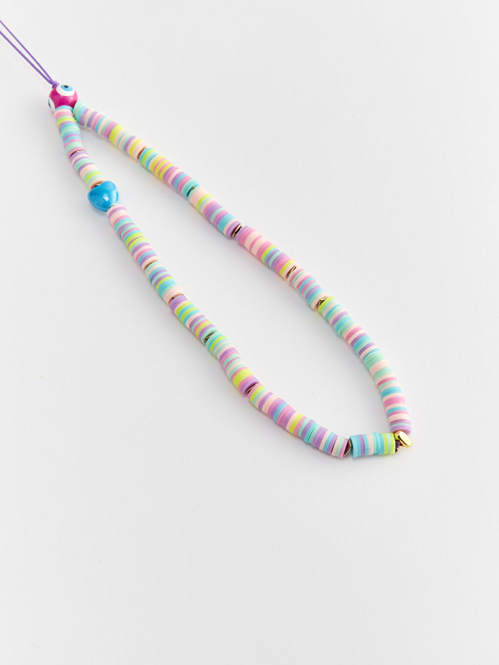 Renkli Boncuklu Telefon Askısı-8