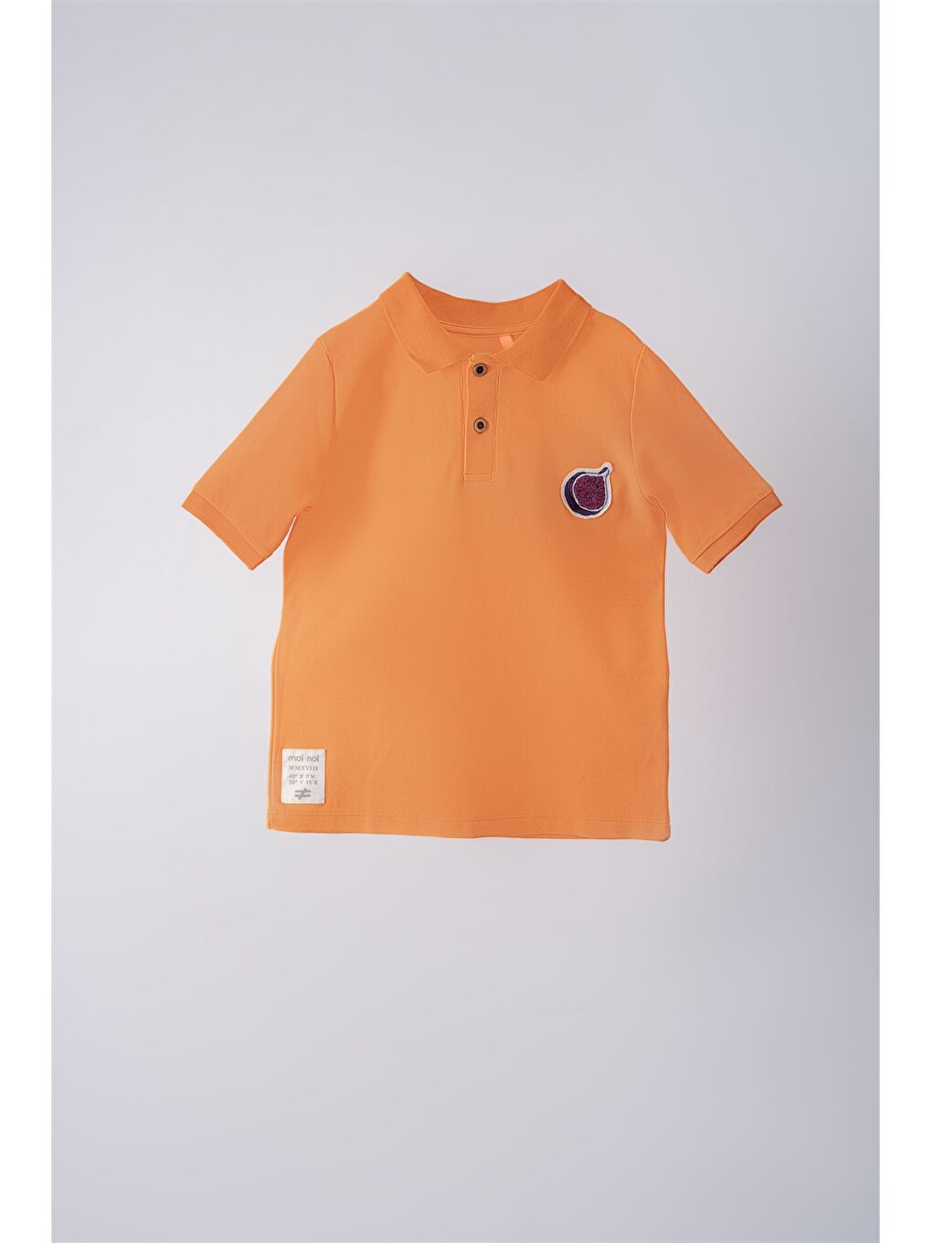 Moi Noi Turuncu Polo Yaka Kısa Kollu Baskılı Unisex Bebek Tişört